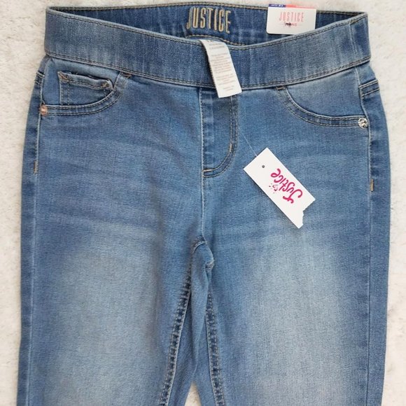 JUSTICE Embellished Mid Rise Pull-On Jean Leggings - Girl's 12 Slim - Picture 4 of 5